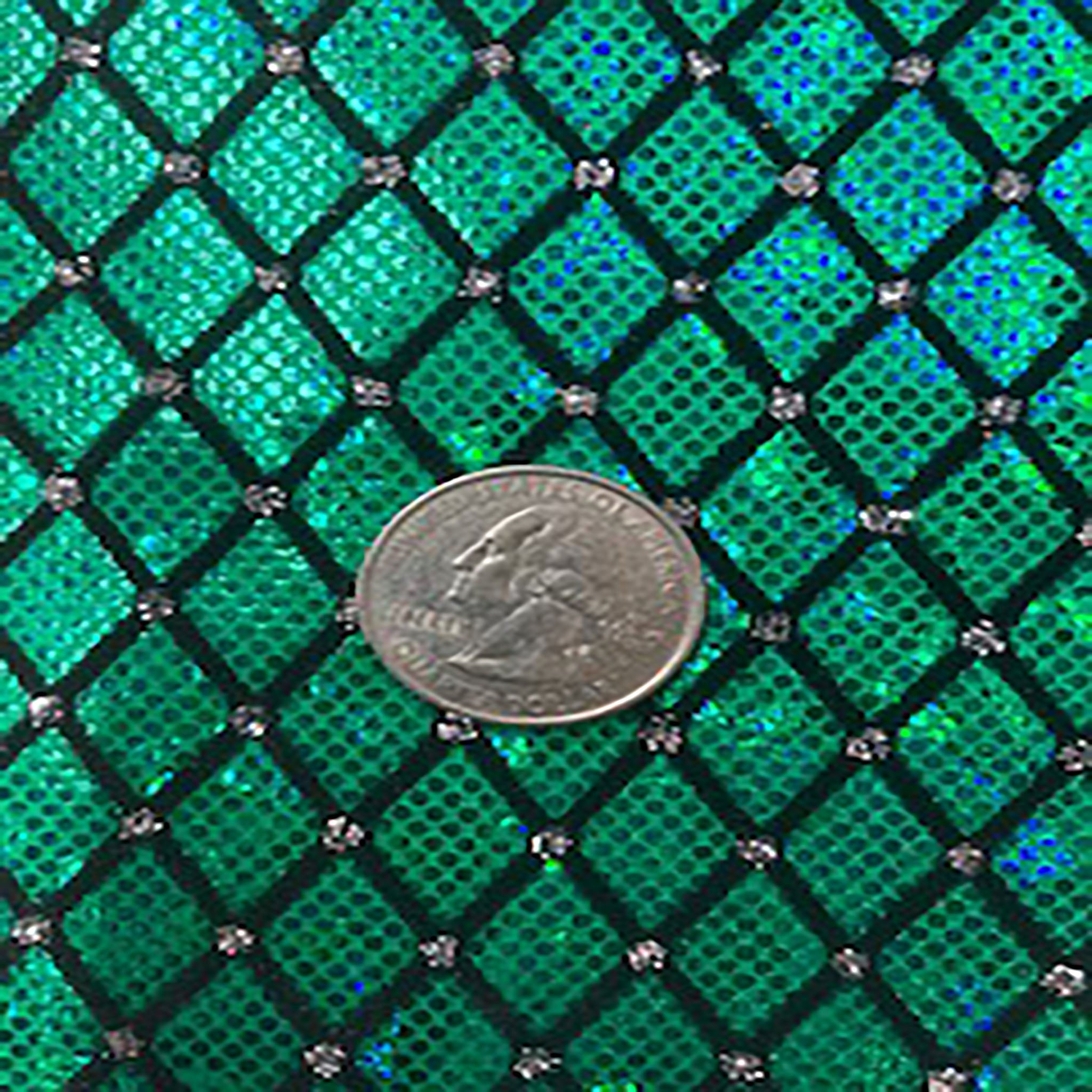 4 Way Nylon Spandex Diamond Flocking Hologram With  Glitter | Spandex Palace Black  Green