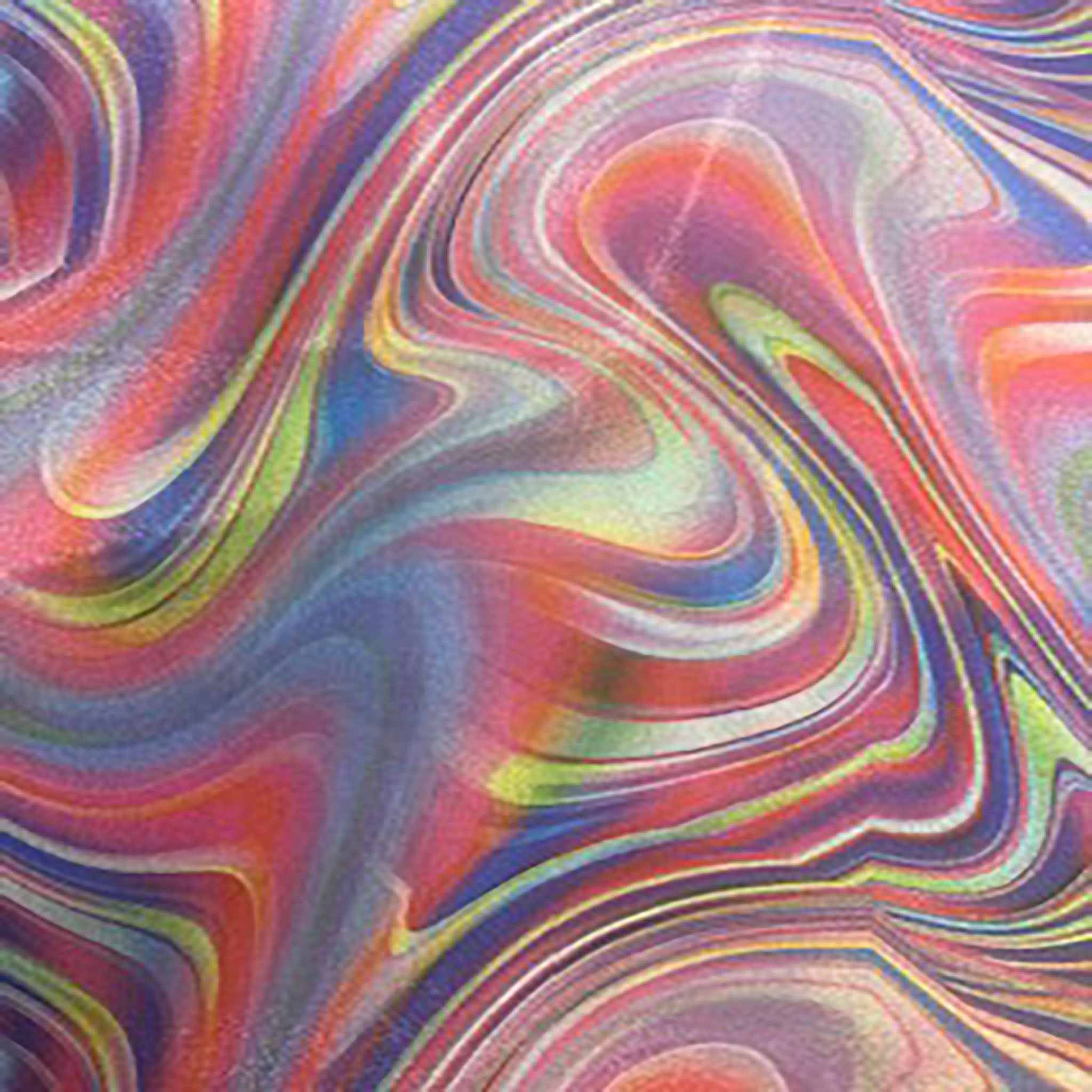 4 Way Polyester Spandex Volcano  Digital Abstract Rainbow Pink Blue Combo