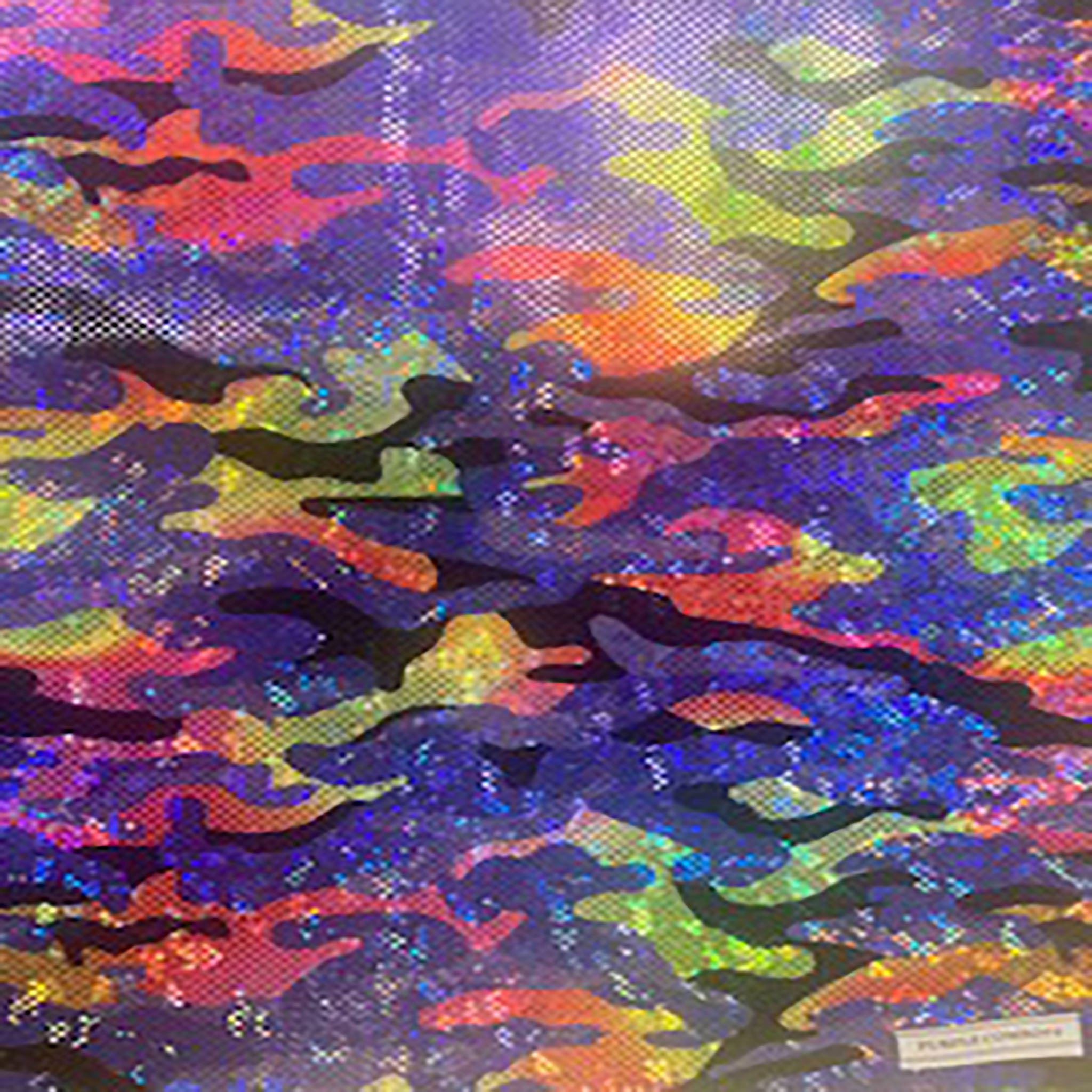 4 way Poly Spandex Shattered Camouflage Digital Print  Purple Combo with light on top
