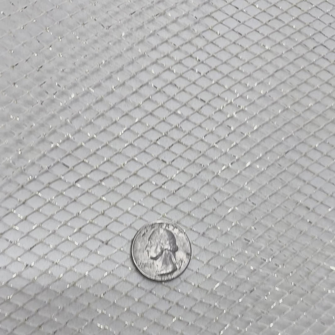 Non Stretch Polyester Diamond Fish knit |Spandex Palace White Gold