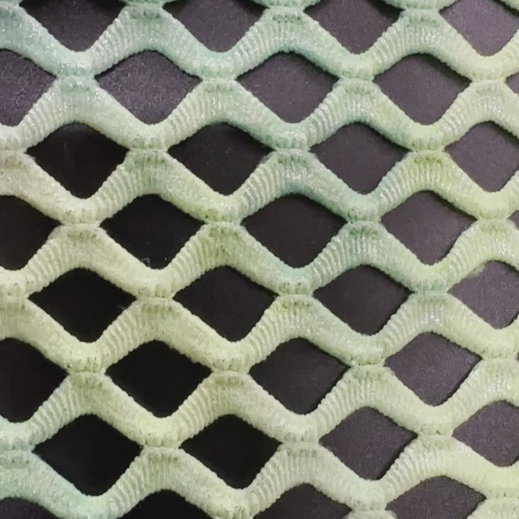 2 Way Stretch Pentagon Tie Dye Diamond Fish Net With Silver Foil | Spandex Palace Lime Blue