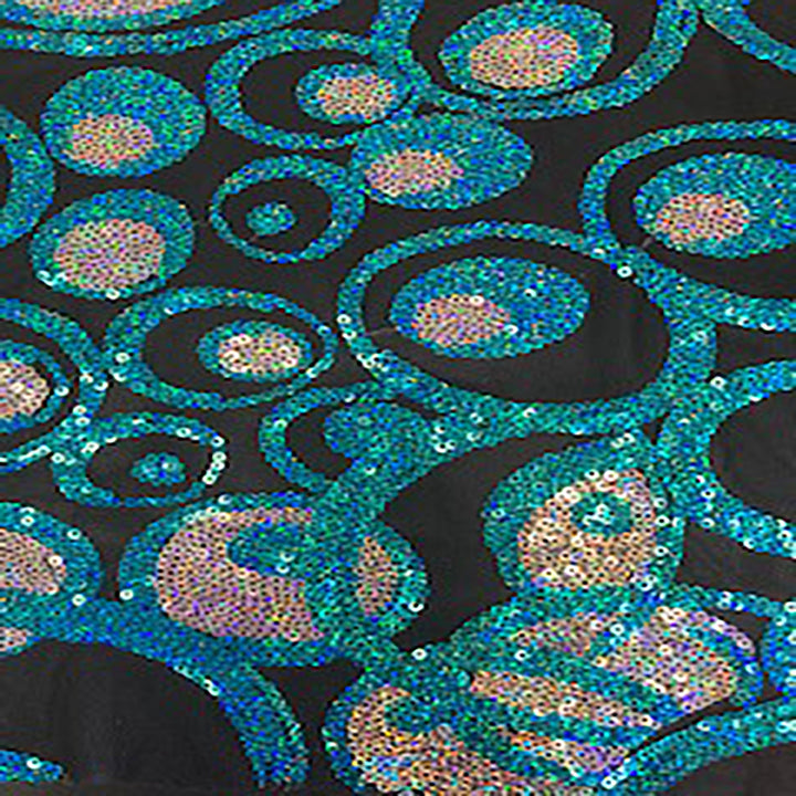 Power Mesh with Romance Sequin Turquoise 