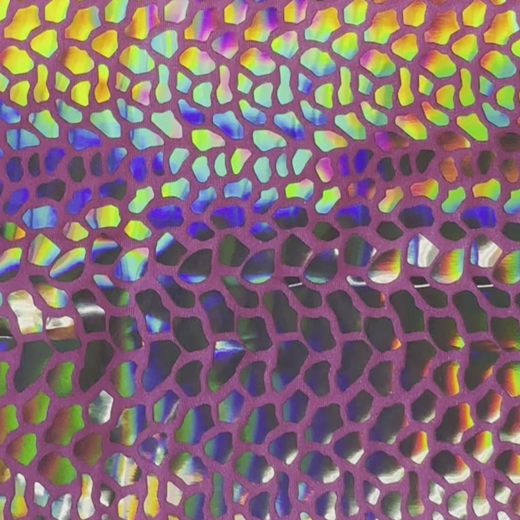 Holographic Shiny Pebble Foil on Heavy Stretch Nylon Spandex Fabric