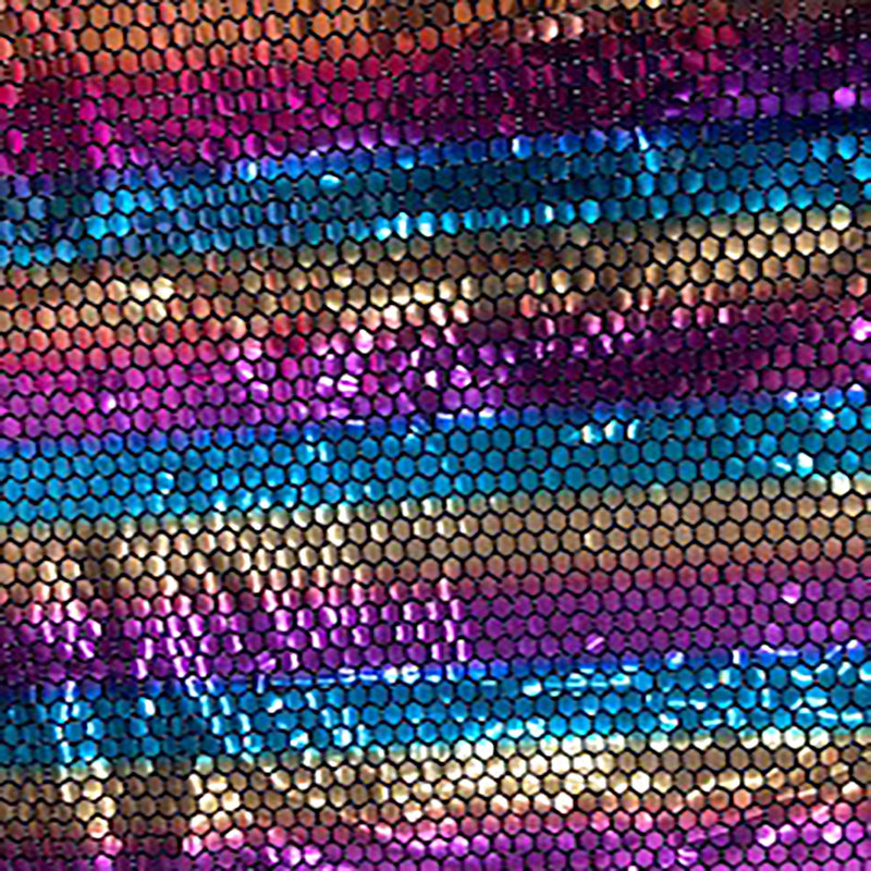 Nylon Metallic Spandex: Hexagon Honeycomb Sequin Fabric | Spandex Palace