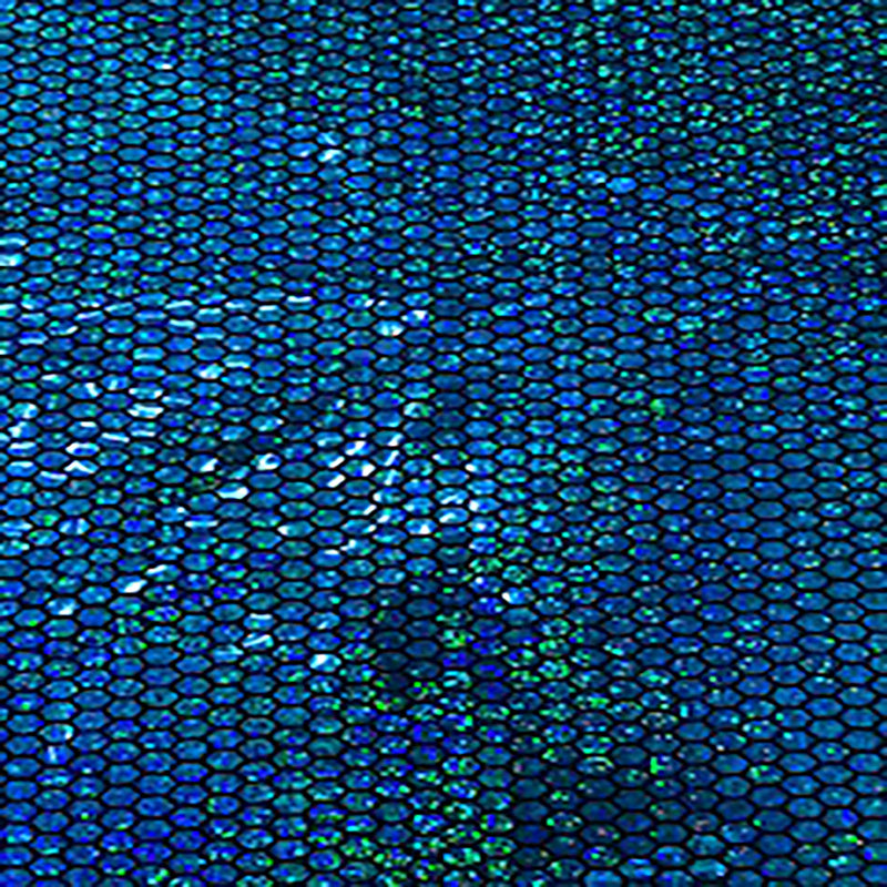 Nylon Metallic Spandex Hexagon Honey Comb Sequin | Spandex Palace Black Turquoise