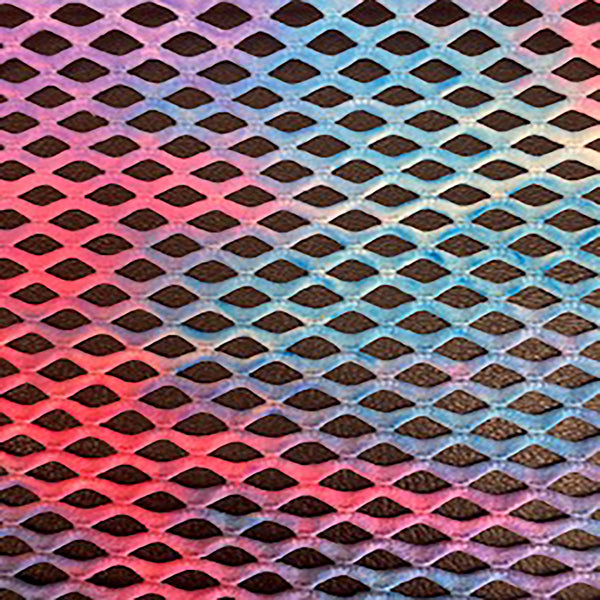 4 Way Poly Span Pentagon Tie Dye Diamond  Fish Net | Spandex Palace  Lilac pink blue