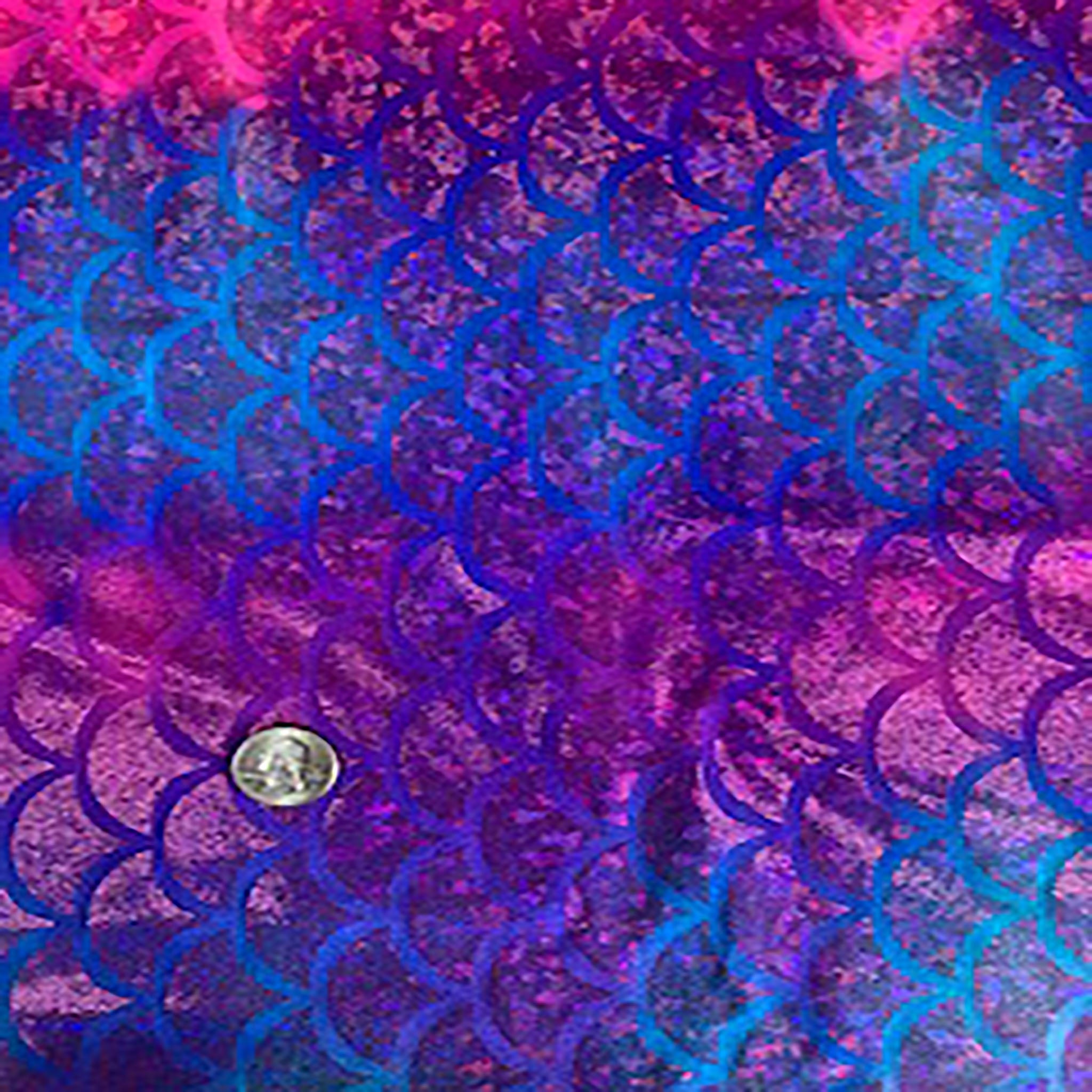 Shell Jumbo Hologram Tie Dye Stretch Nylon Spandex Tricot Fabric | Spandex Palace Royal Hot Pink