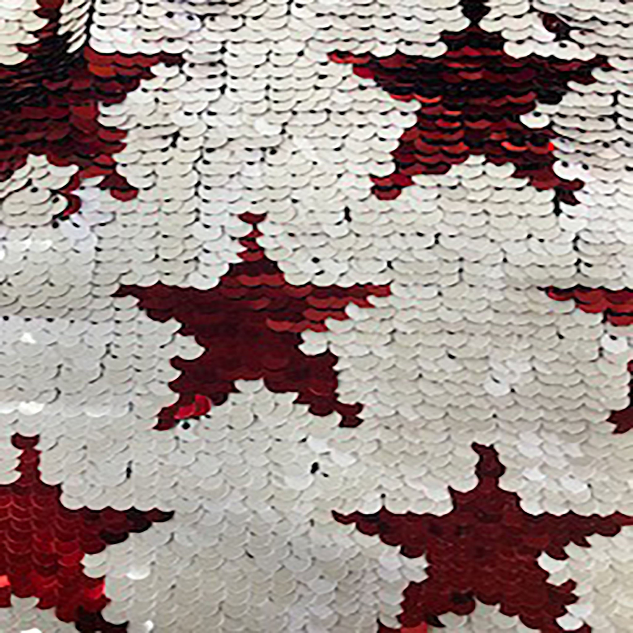 2 Way Poly Spandex Reversible Sequence | Spandex Palace White Red  Base