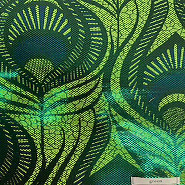 4 Way Nylon Spandex Peacock Magic Eye Foil | Spandex Palace Green