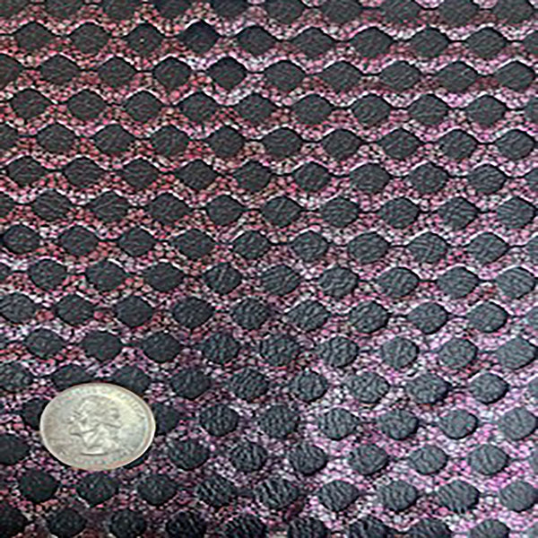 Polyester Pentagon Zion Diamond  Fish Net  Two Tone Foil | Spandex Palace Black Fuchsia