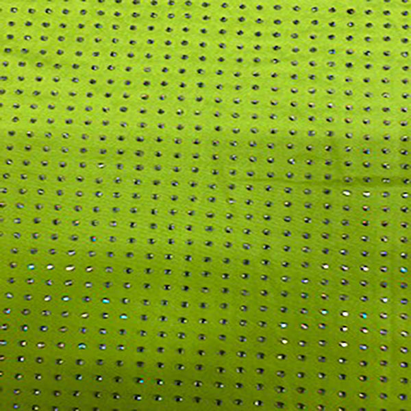 4 Way Stretch Polyester Spandex Rhinestones | Spandex Palace Lime AB