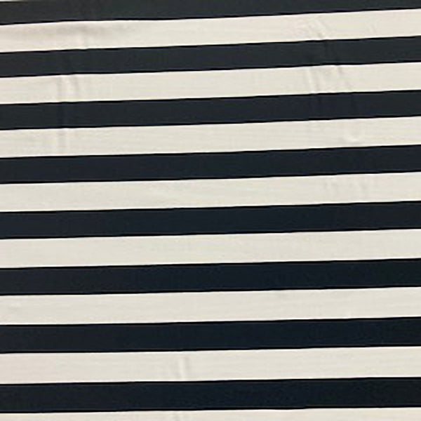4 Way Stretch 1" Nylon Spandex Stripe | Spandex Palace  Black/white