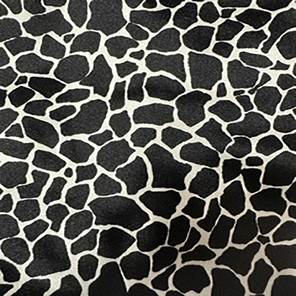 2 Way Stretch Nylon Spandex Jumbo Satin Fabric Giraffe Print for Unique Creations!"| Spandex Palace Black White