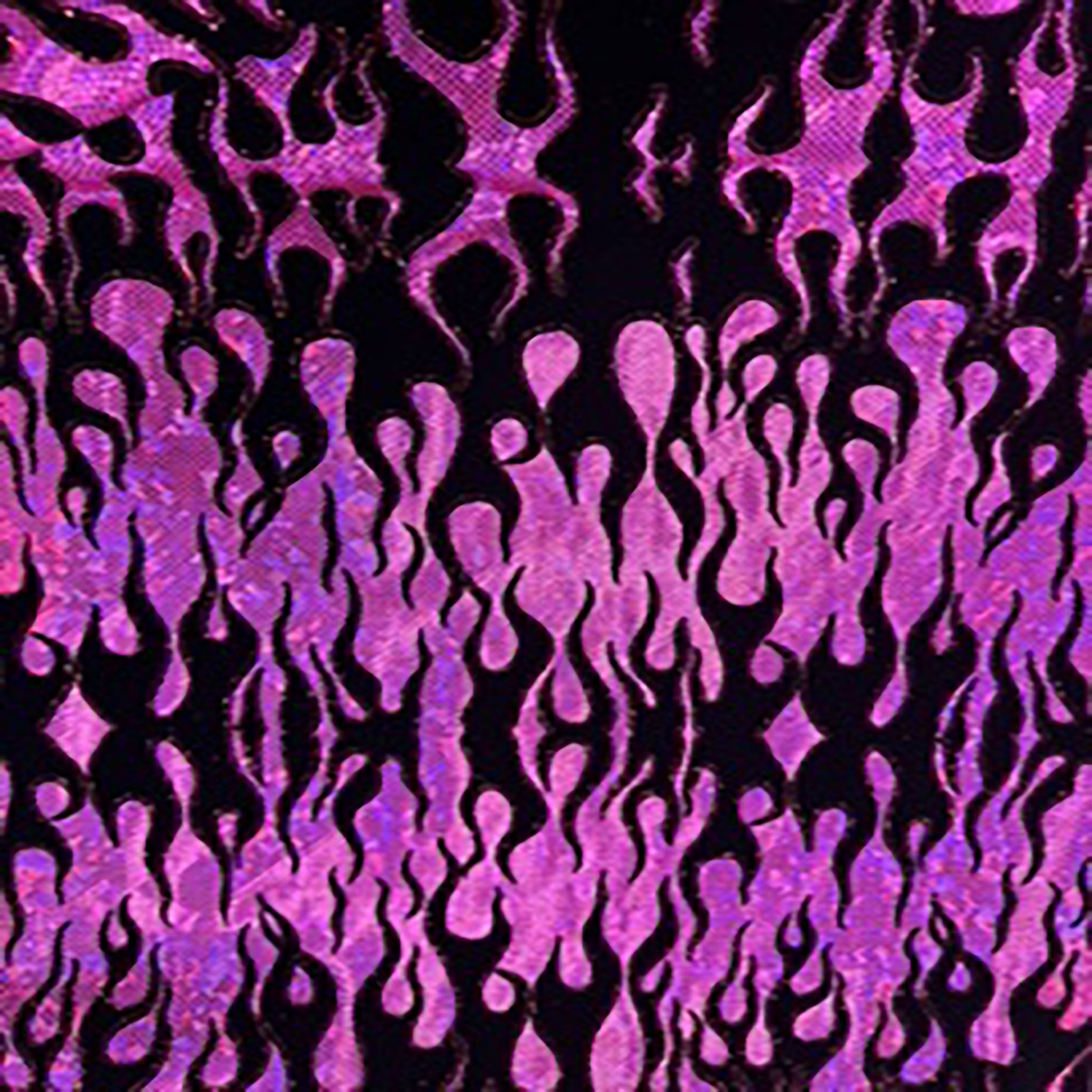 4 Way Nylon Spandex Hologram With Flocking Flame | Spandex Palace Hot Pink