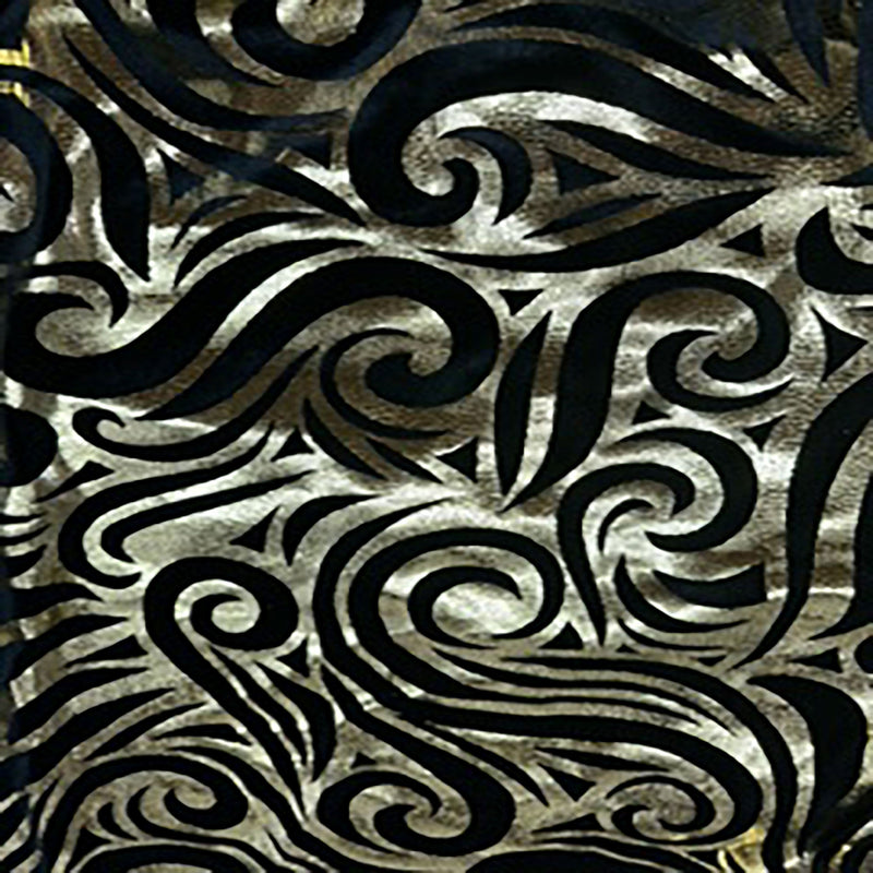 Stretch Polyester Velvet Meta Snake Foil | Spandex palace Gold