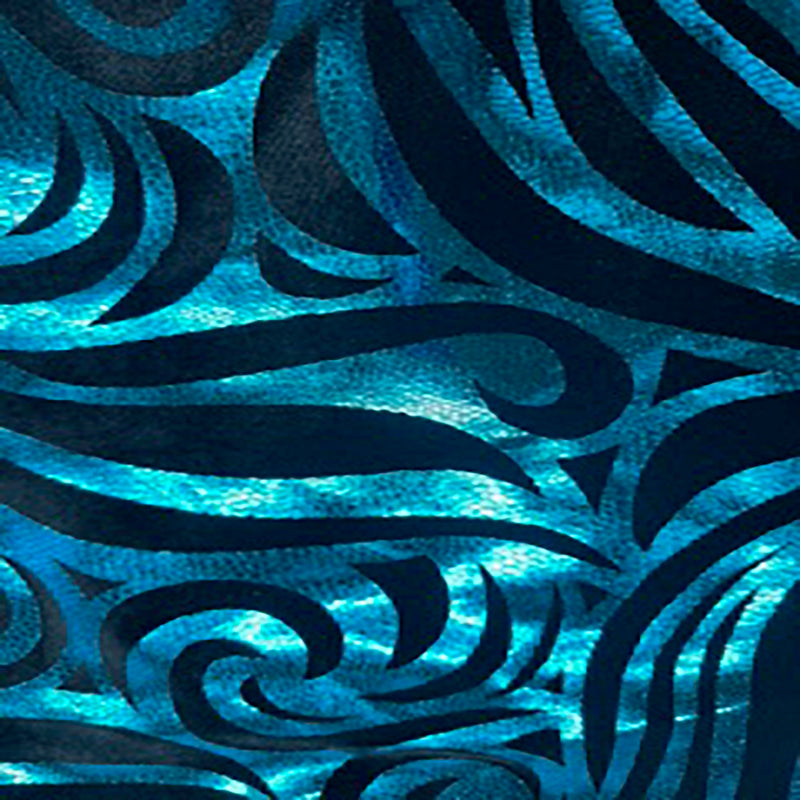 Stretch Polyester Velvet Meta Snake Foil | Spandex palace Turqouise