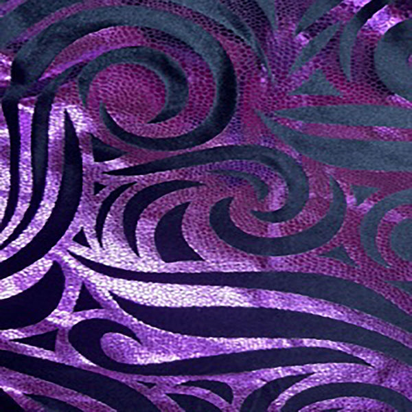 Stretch Polyester Velvet Meta Snake Foil | Spandex palace Fuchsia