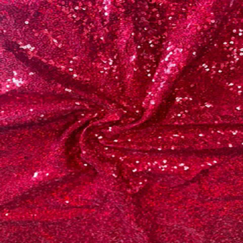 4 Way Stretch Polyester  Spandex Full Cover Sequins | Spandex Palace Red