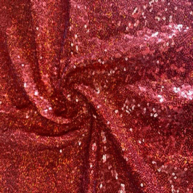 polyester fabric, Sparkling Festive Red Sequined Stretch Polyester Mesh –  Britex Fabrics