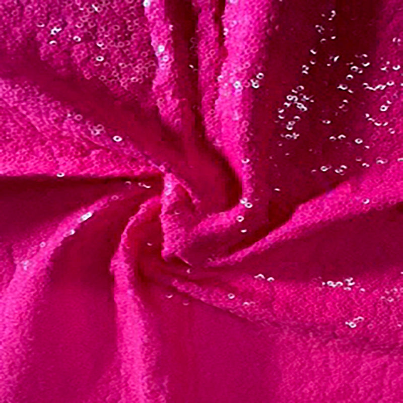 4 Way Stretch Polyester  Spandex Full Cover Sequins| Spandex Palace Hot Pink