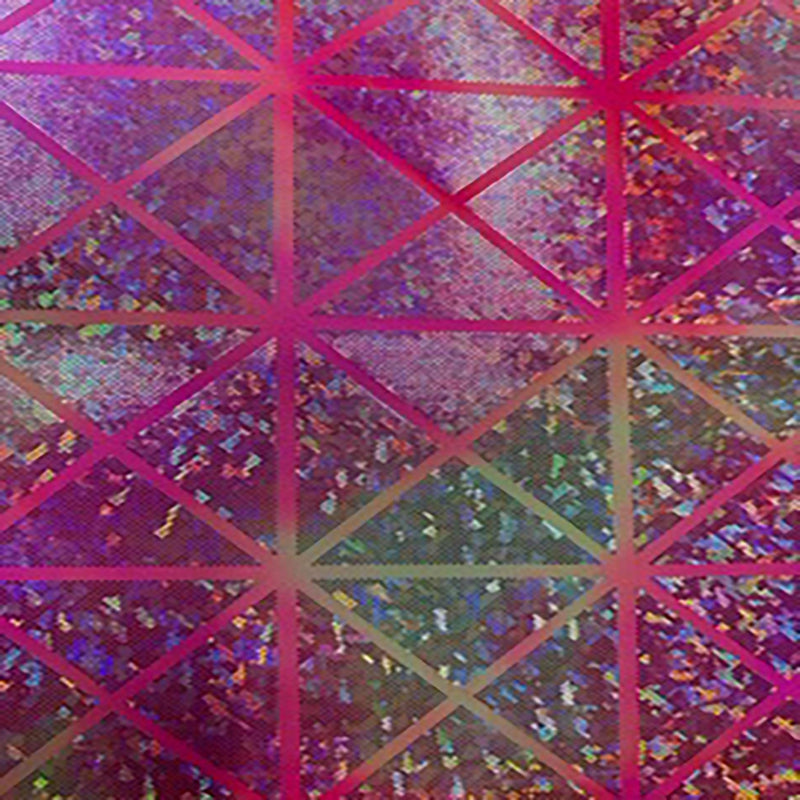 4 Way Stretch Nylon Spandex Triangle Hologram Foil | Spandex Palace Yellow Orange Hot Pink