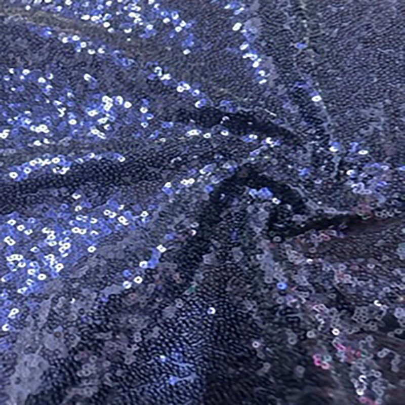 4 Way Stretch Polyester  Spandex Full Cover Sequins | Spandex Palace Navy