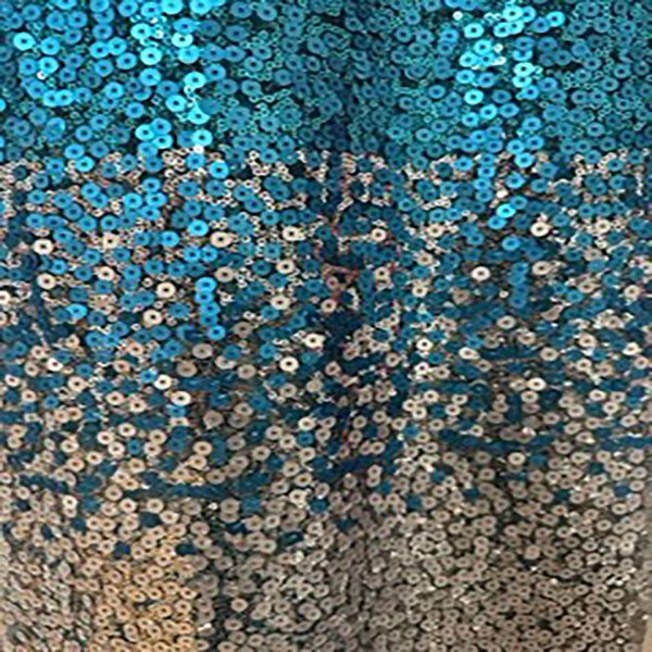 Polyester Mesh Ombre Sequin On Mesh | Spandex Palace Blue silver