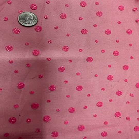 Polyester Mesh With Glitter Dots | Spandex Palace  Hotpink