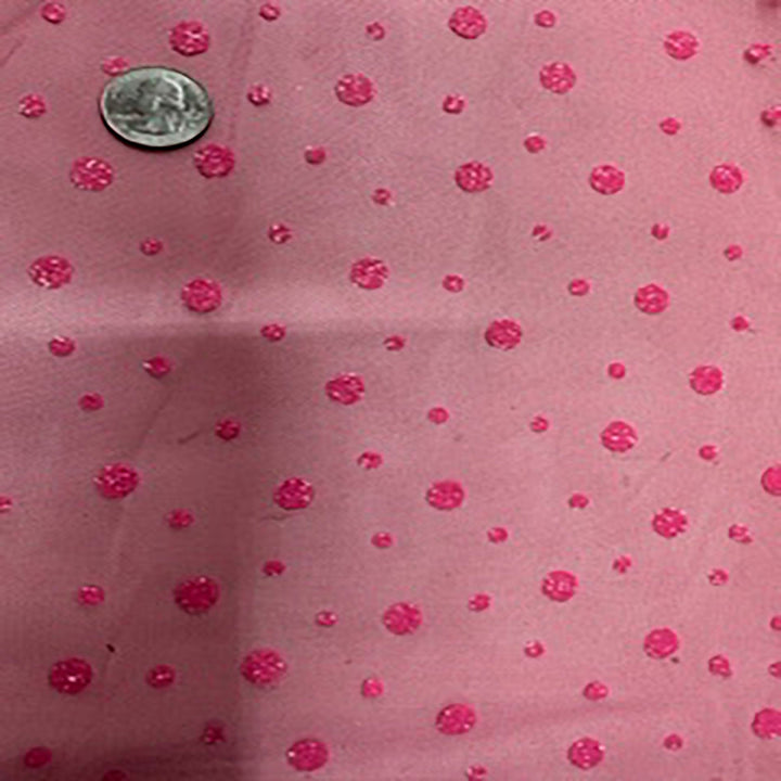 Polyester Mesh With Glitter Dots | Spandex Palace  Hotpink