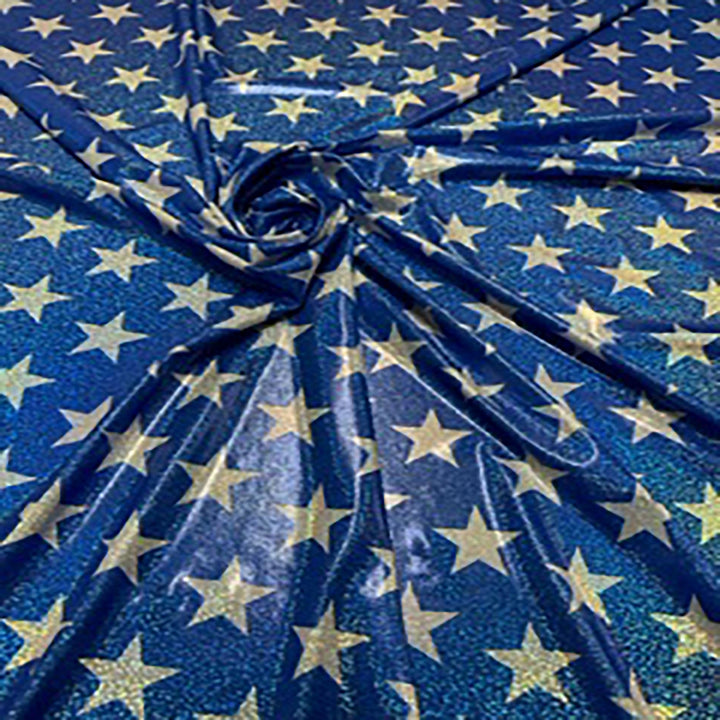 4 Way Stretch Polyester Spandex American Star Foggy Hologram | Spandex Palace Royal