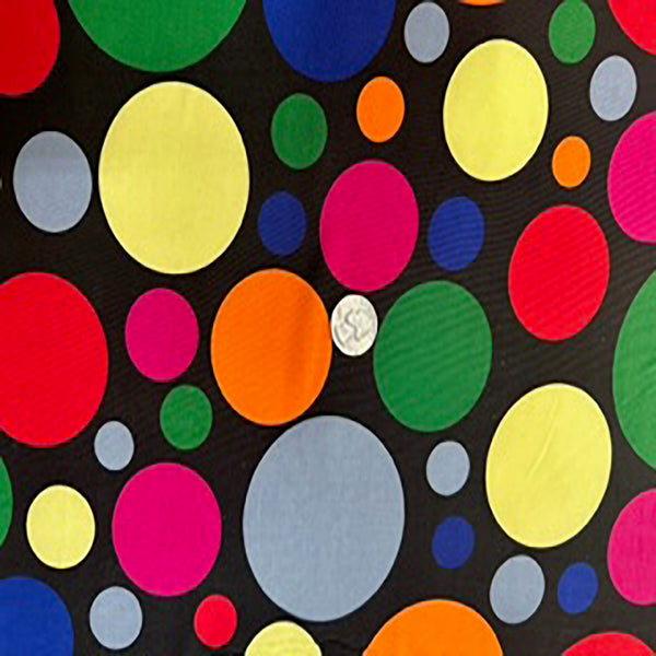 2 Way Polyester Spandex Random Multi Dots Single Span | Spandex Palace Multi  Color
