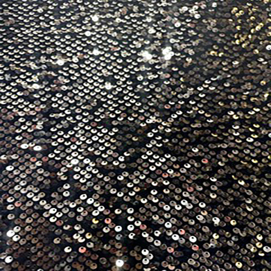 Holiday Mechanical Stretch Velvet With All Over Sequin Black Gold