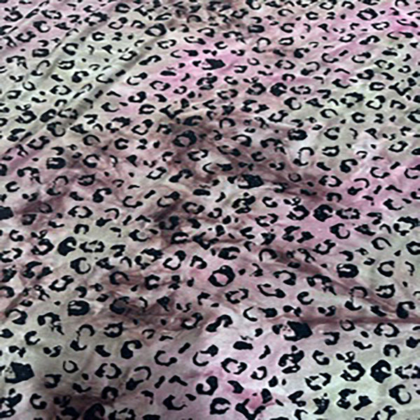 2 Way Polyester Spandex Single Span Tie Dye Tiger Flocked | Spandex Palace  Brown Dusty Rose