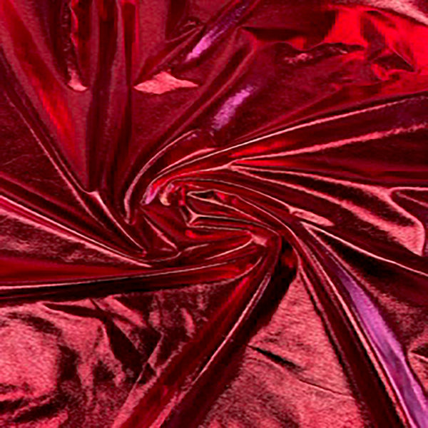2 Way Stretch Single Span All Over Foil | Spandex Palace Red