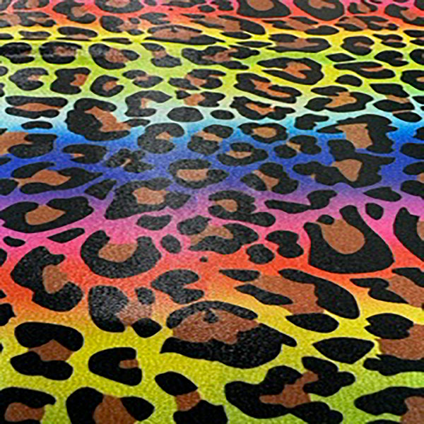4 Way Stretch  Poly Spandex Big Leopard Digital with Hologram | Spandex Palace Multi color