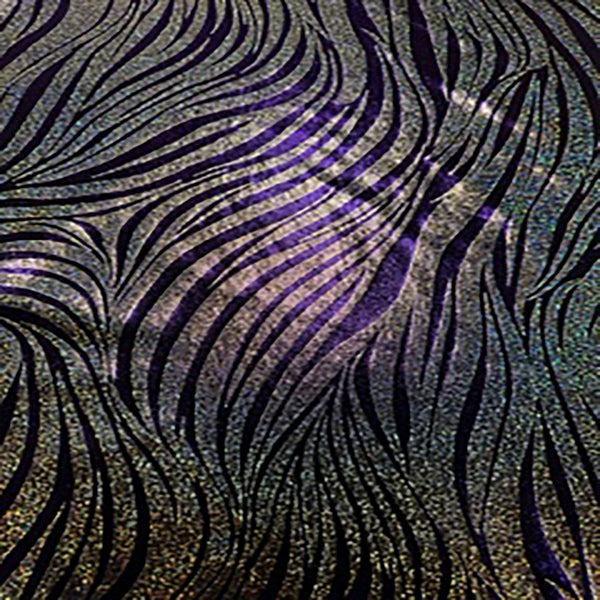 4 Way Stretch Nylon Spandex Fabric  Double Zebra Two Tone Foil | Spandex Palace Purple Silver