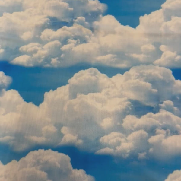 4 Way Stretch Polyester Spandex Fabric  Sky Cloud | Spandex Palace  Blue