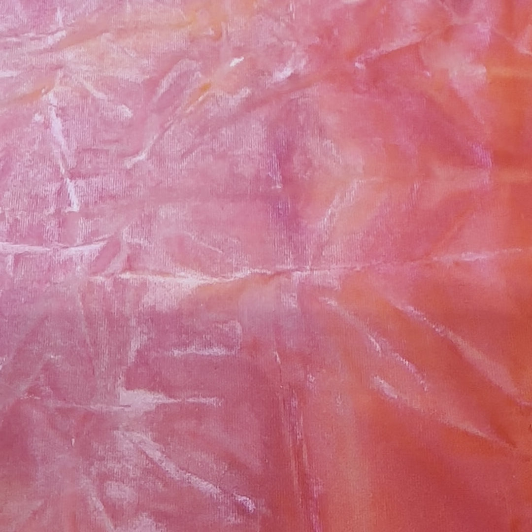 Stretch Polyester Spandex Tie Dye Velvet | Spandex Palace Coral