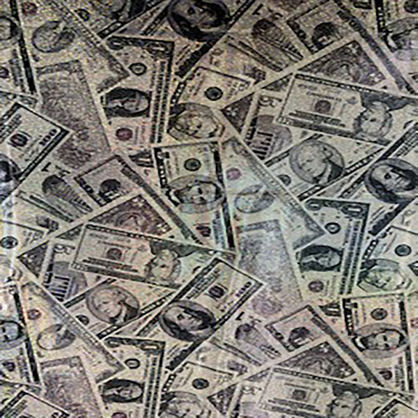 4 Way Polyester Spandex Random Money Hologram Black Combo