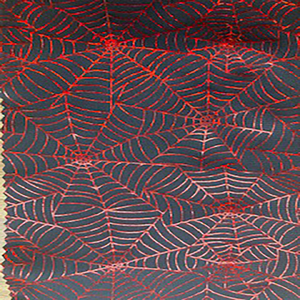 4 Way Jungle Spider Web Polyester Spandex Hologram | Spandex Palace Black Red